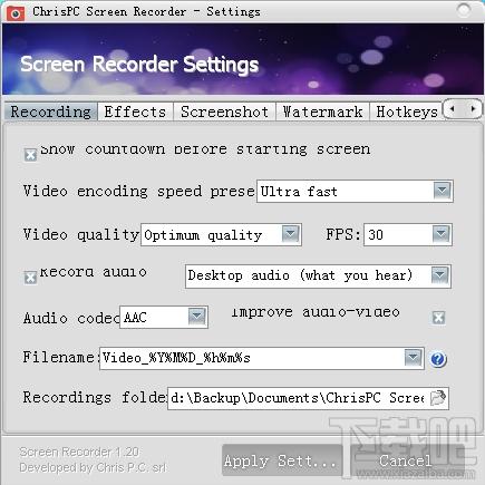 ChrisPC Screen Recorder,屏幕录制软件